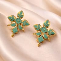 Gold-Plated Enamel Earring Elegant Dazzling Design for Stylish Women Wear 19 Gold-Plated Enamel Earring stylish brass jewelry design