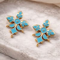 Gold-Plated Enamel Earring Elegant Dazzling Design for Stylish Women Wear 11 Gold-Plated Enamel Earring stylish brass jewelry design