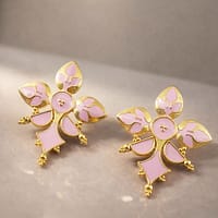 Gold-Plated Enamel Earring Elegant Dazzling Design for Stylish Women Wear 16 Gold-Plated Enamel Earring stylish brass jewelry design