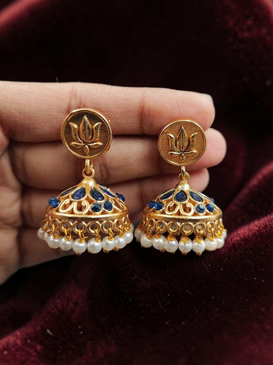 Traditional Golden Jhumka stylish brass jewelry design