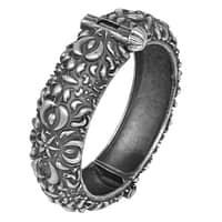 Antique Silver Look-Alike Kada Bangle For Girls - Unique Openable Bracelet 11 Antique-Silver-Look-alike-Kada-Bangle
