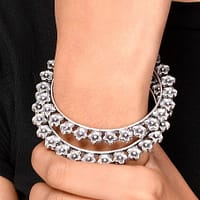 Best Designer Flower Bangle Oxidised German Silver For Girls 7 Flower-German-Silver-Oxidised-Bangle