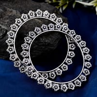 Best Designer Flower Bangle Oxidised German Silver For Girls 6 Flower-German-Silver-Oxidised-Bangle