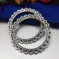 Best Designer Flower Bangle Oxidised German Silver For Girls 7 Flower-German-Silver-Oxidised-Bangle