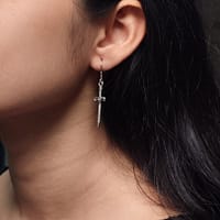 Elegant Sword Hook Earrings – Best Traditional Dangler Jewelry for Women 7 Elegant Sword Hook Earrings in Oxidised Silver