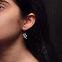 Charming Hook Angel Earrings – Silver Plated Oxidised Dangler Design for Women 7 Silver plated oxidised angel earrings for women