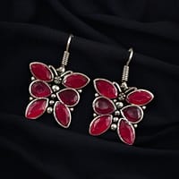 Oxidized Daily Wear Butterfly Hook Earrings | Stone Work Silver Plated Best Jewelry For Girls 13 Oxidized butterfly hook earrings with stone work in silver plated finish.