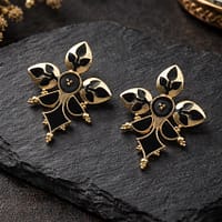 Gold-Plated Enamel Earring Elegant Dazzling Design for Stylish Women Wear 12 Gold-Plated Enamel Earring stylish brass jewelry design