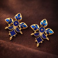 Gold-Plated Enamel Earring Elegant Dazzling Design for Stylish Women Wear 15 Gold-Plated Enamel Earring stylish brass jewelry design