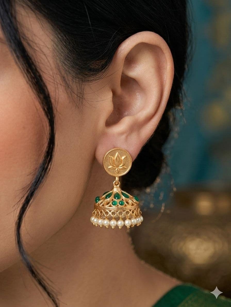 Traditional Golden Jhumka Elegant Stunning Design for Graceful Ethnic Style 1 Traditional Golden Jhumka stylish brass jewelry design
